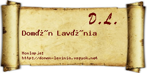 Domán Lavínia névjegykártya